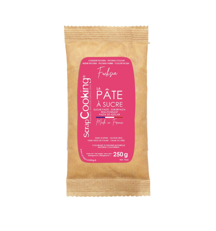 Pâte à sucre fuchsia 250g  - ScrapCooking