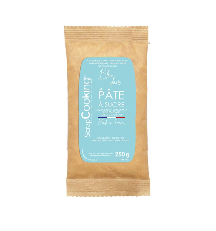 Pâte à sucre bleu clair 250g - ScrapCooking
