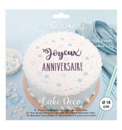 Happy birthday sugarpaste disc 18cm - product image 1 - ScrapCooking