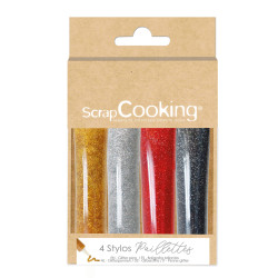 Set of 4 glitter pens - ScrapCooking®