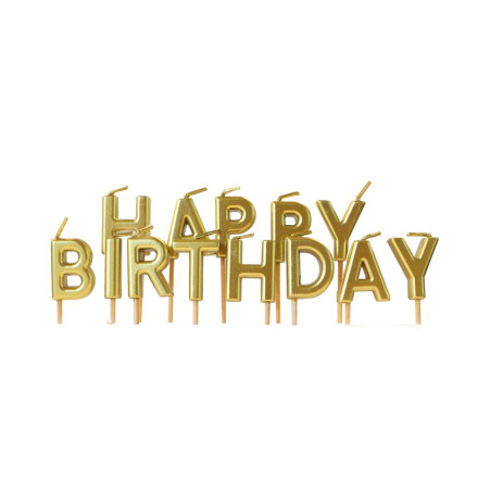 Bougies Happy Birthday or vrac - ScrapCooking