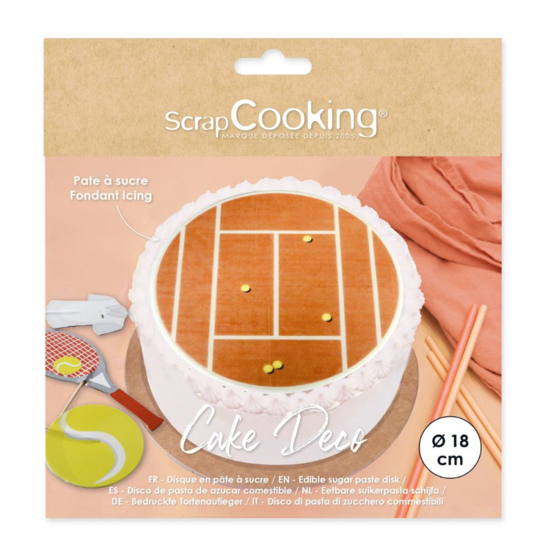 Sugar dough disc tennis court cake 18 cm - product image 1 - ScrapCooking