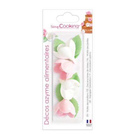 Fleurs azyme rosesfeuilles vertes pack - ScrapCooking