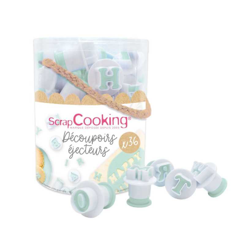 Bucket of 36 plunger cutters "letters & numbers" - product image 4 - ScrapCooking