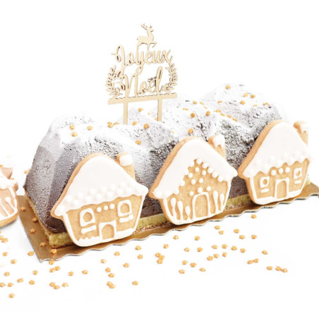 Cake topper bois Joyeux Noël dessert - ScrapCooking