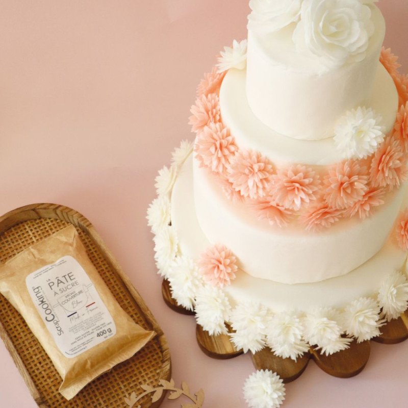 5 pastel pink and white dahlias to decorate your cakes | ScrapCooking® edible decorations