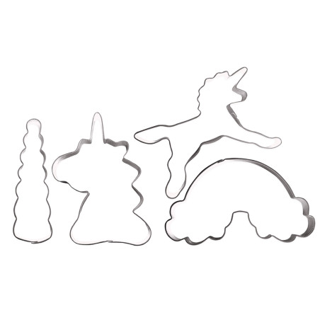 4 découpoirs inox Licorne seuls