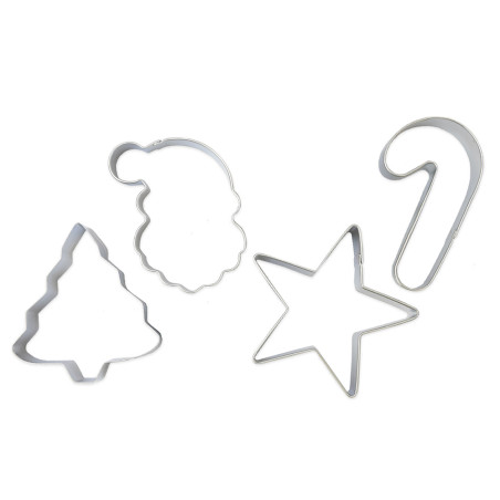 4 découpoirs inox Noël seuls