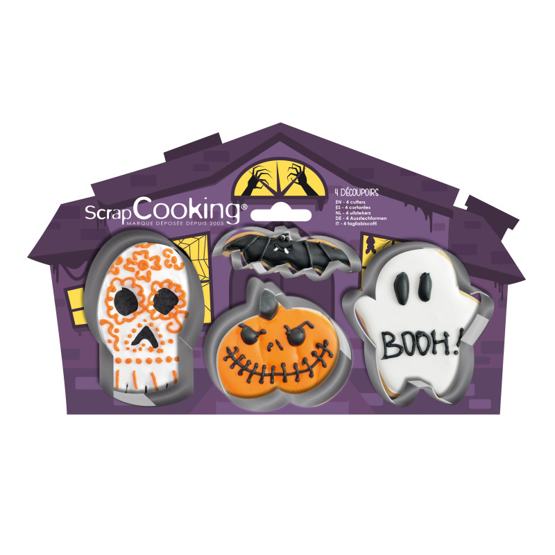 4 Halloween cookie cutters - ScrapCooking