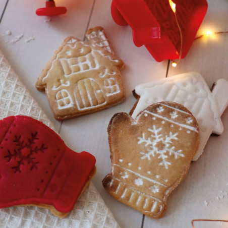 2 emporte-pièces éjecteurs pour biscuits de Noël biscuits - ScrapCooking