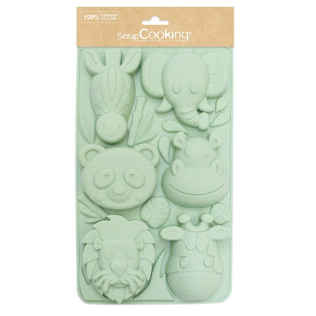Moule à gâteaux silicone animaux de la jungle - ScrapCooking
