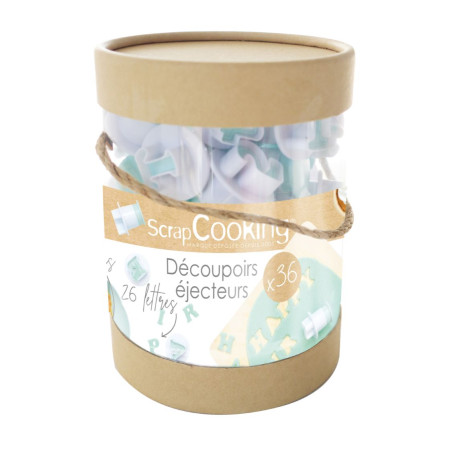 Bucket of 36 plunger cutters "letters & numbers" - ScrapCooking