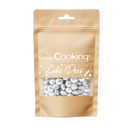 Décors sucrés dragées choco argentées 60g - ScrapCooking