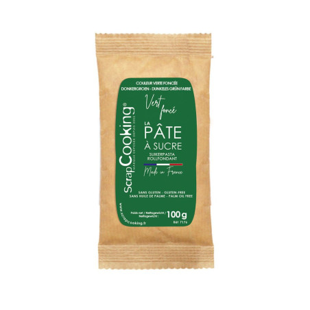 Pâte à sucre vert foncé 100g - ScrapCooking
