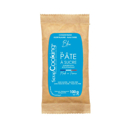Pâte à sucre bleu 100g - ScrapCooking