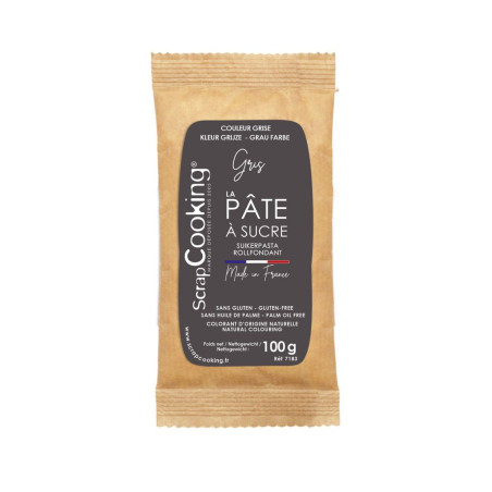 Pâte à sucre gris 100g - ScrapCooking