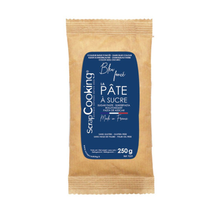 Pâte à sucre bleu foncée 250g - ScrapCooking