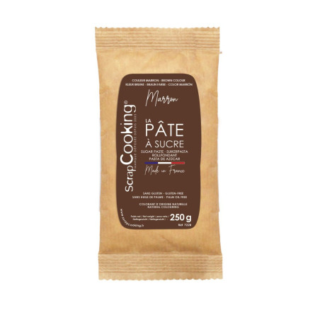 Pâte à sucre marron 250 gr - ScrapCooking