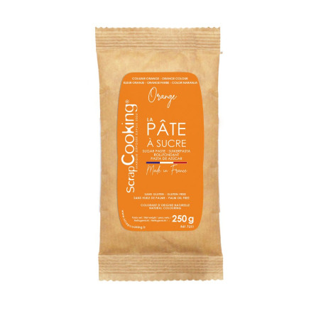 Pâte à sucre orange clair 250g - ScrapCooking