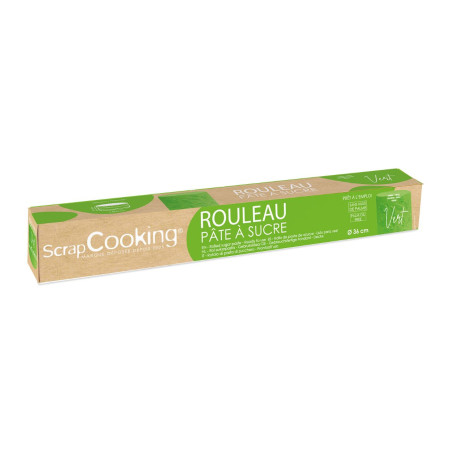 Pâte à sucre rouleau vert 36 cm - pack - ScrapCooking
