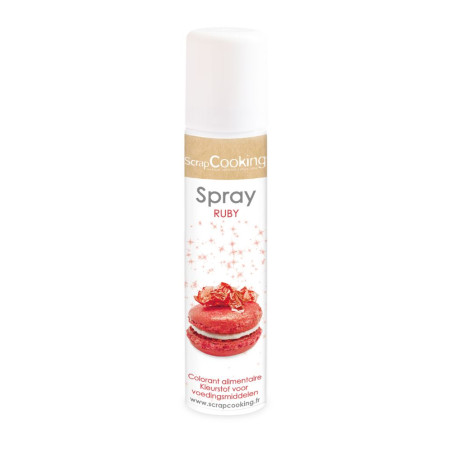 Spray colorant alimentaire métallisé rubis - ScrapCooking