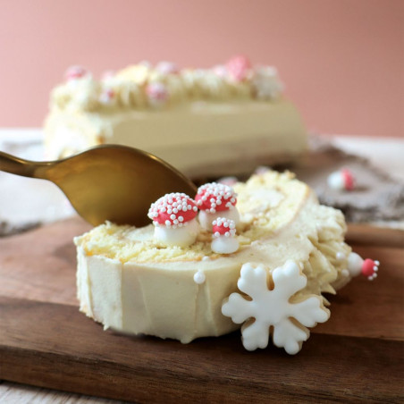 Deco hiver pate d'amande buche - ScrapCooking