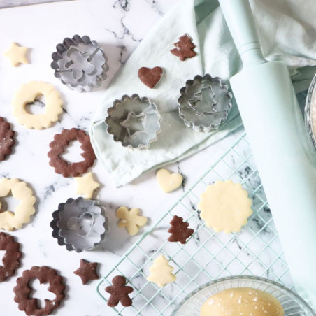 4 stainless steel biscuit cutters for Linzer shortbread biscuits - product image 3 - ScrapCooking