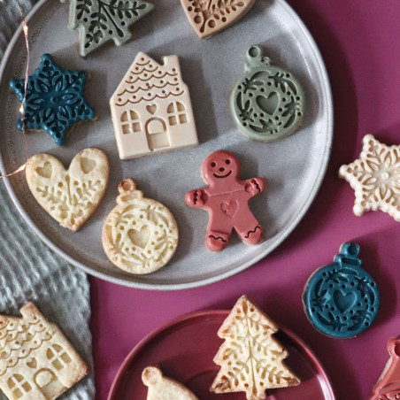 Biscuits de Noel colorés moule silicone - ScrapCooking