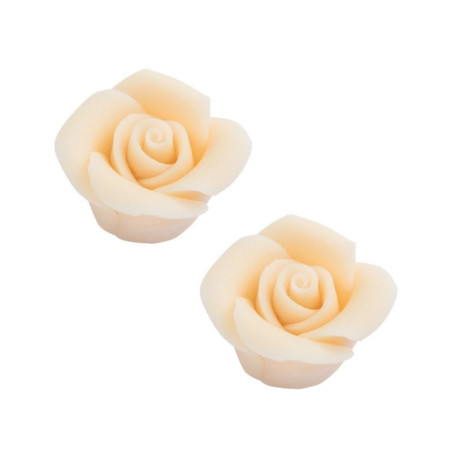 Boite 24 Roses pâte d'amande blanches  - Déco Relief