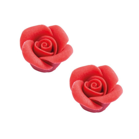 Boite 24 Roses pâte d'amande rouges - Déco Relief