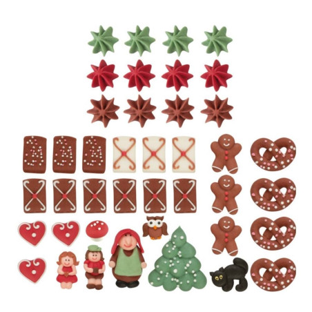 Décors en sucre pour maison en pain d'épices - Déco Relief