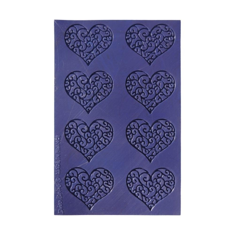 Tapis silicone 8 tuiles motif cœurs entrelacés - Déco Relief