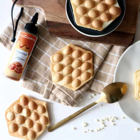 Machine à mini bubble waffle nappage caramel - ScrapCooking