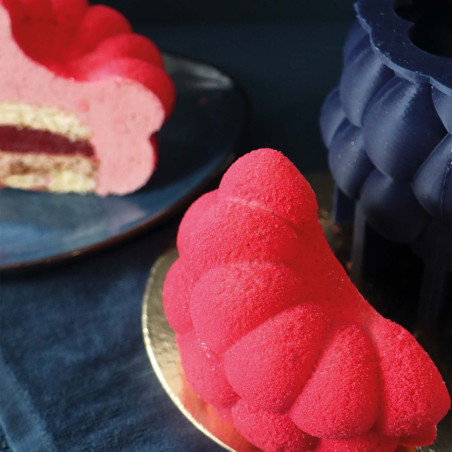 Ambiance Moule silicone trompe l'œil Framboise - Ø12 cm - Déco Relief