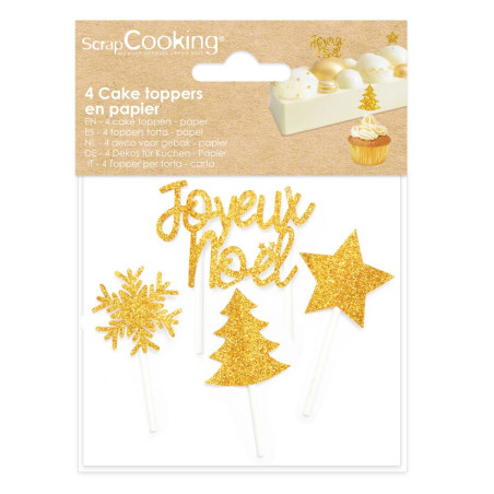 4 Accessoires de Noël dorés - ScrapCooking