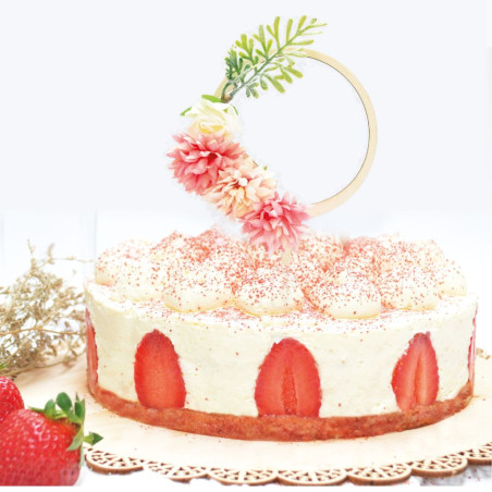 Cake topper bois fleurs cake topper fraisier - ScrapCooking
