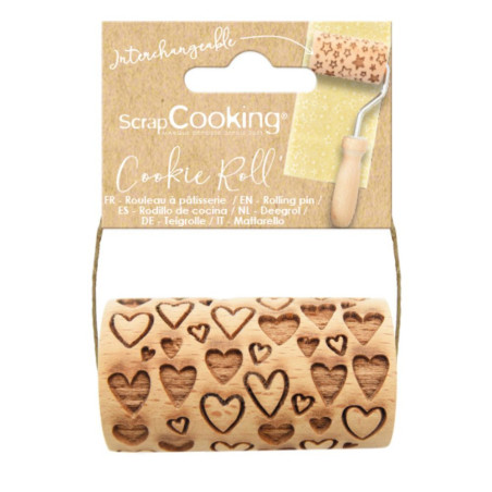 Mini embossing wooden roller Heart - product image 1 - ScrapCooking