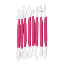 Set De 8 Outils De Modelage Pour Pâte à Sucre - Idéal Cake Design Débutants Et Experts (Rouge)