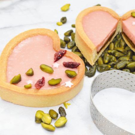 4 cercles à tartelettes perforés cœurs tartelettes - ScrapCooking