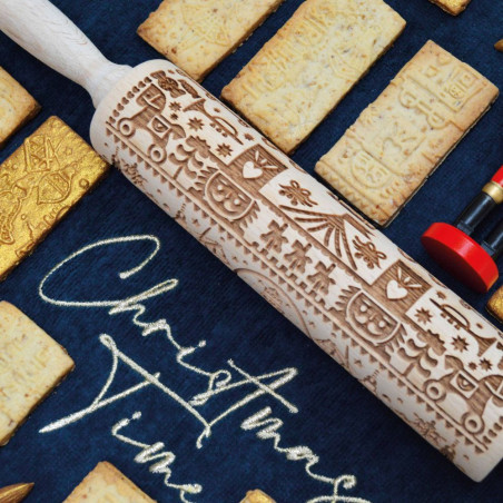 Rouleau empreintes bois Casse-Noisette biscuits - ScrapCooking