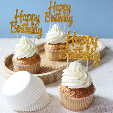 Cupcake cases & "Happy Birthday" cake toppers | ScrapCooking®
