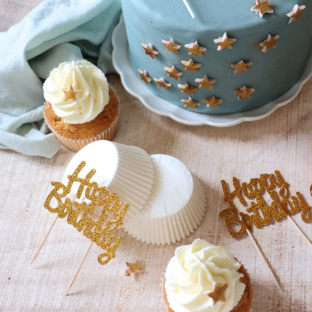 Cupcake cases & "Happy Birthday" cake toppers | ScrapCooking®