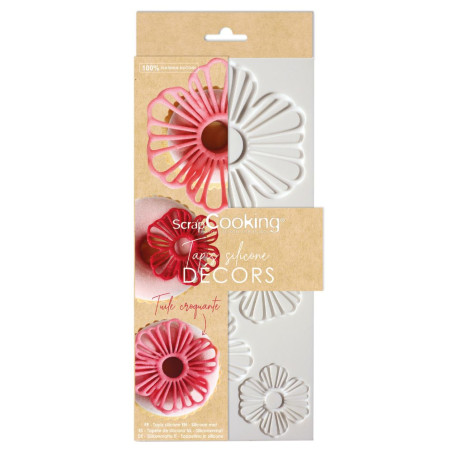 Tapis en silicone embosseur à motifs fleurs ScrapCooking®