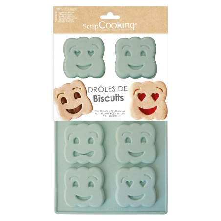 Silicone smiley face biscuits mold | ScrapCooking®