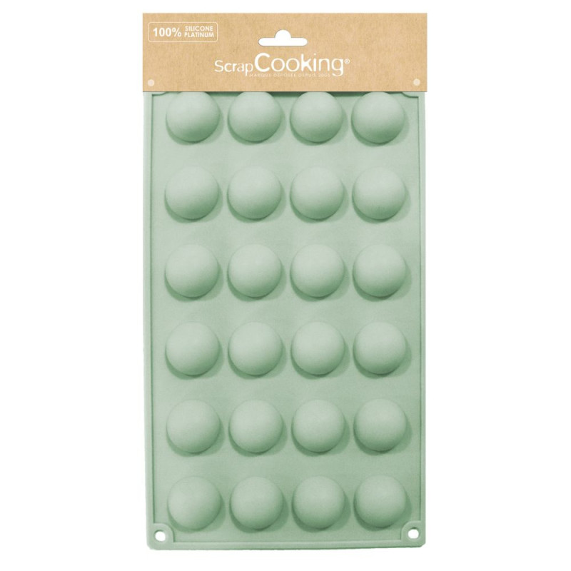 ScrapCooking® silicone mould with 24 hemisphere cavities