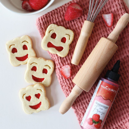 Biscuit smiley carré smiley Fraise ScrapCooking®