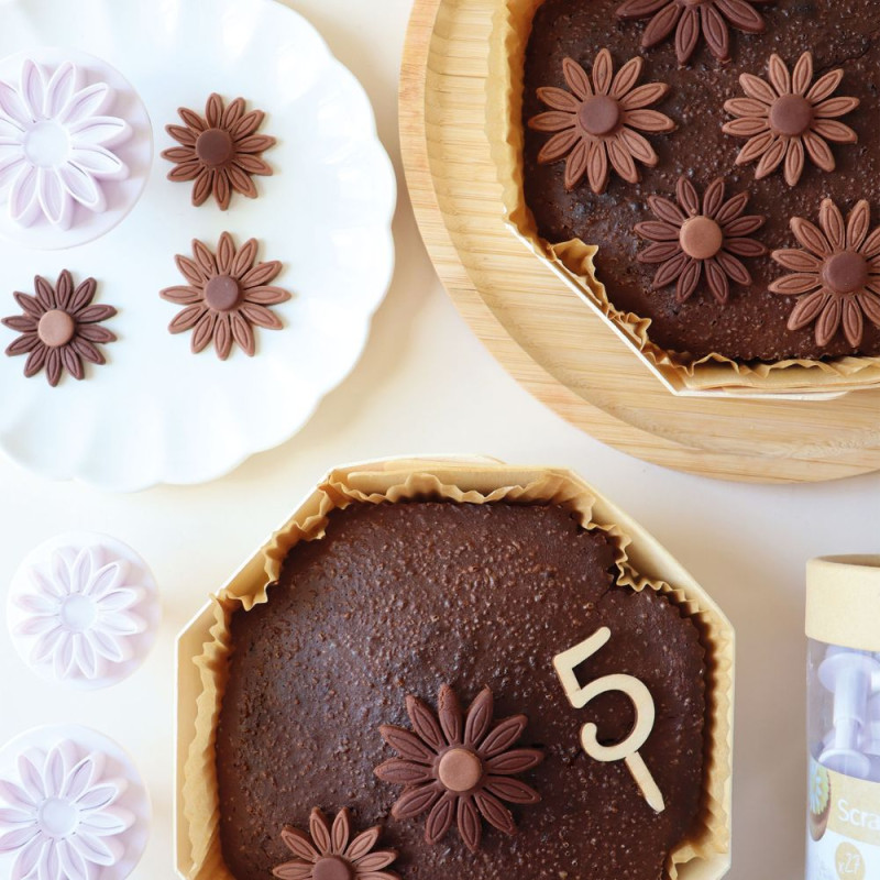 Round wooden airfryer molds x2 & cupcake cases x4| ScrapCooking®