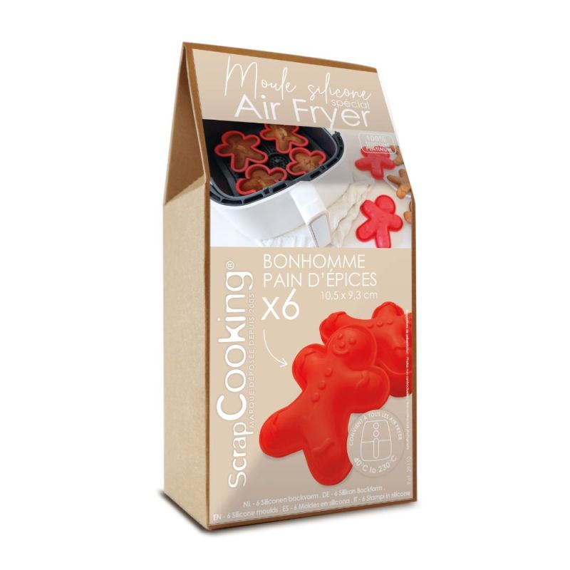 Gingerbread man silicone airfryer individual molds x6