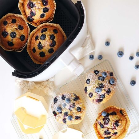 2 moules airfryer ronds en bois Ø 11,5 cm avec 8 caissettes sulfurisées