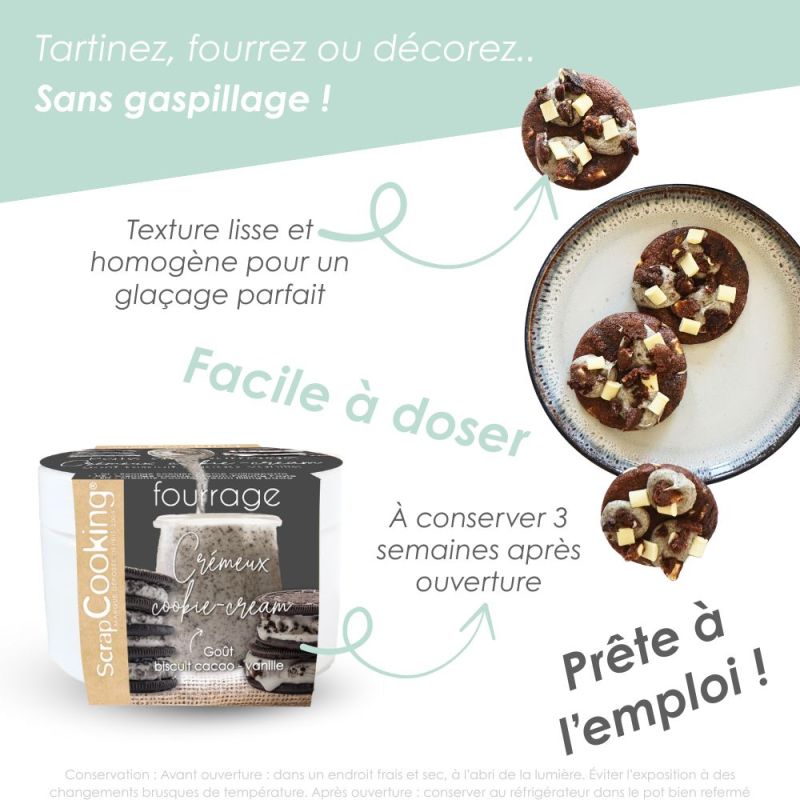 Pâte de fourrage crémeuse Cookies & Cream 200g